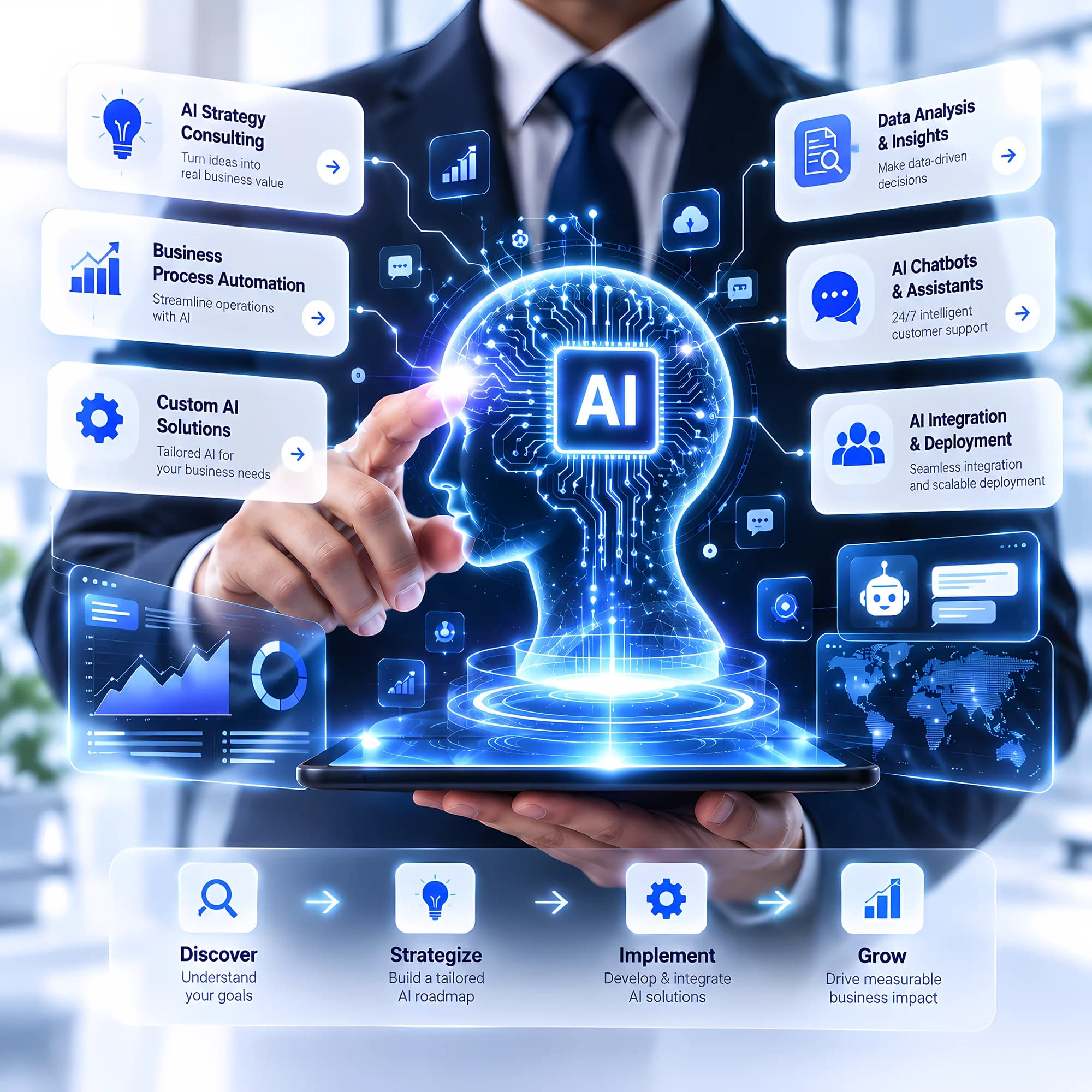 AI consulting services hero illustration