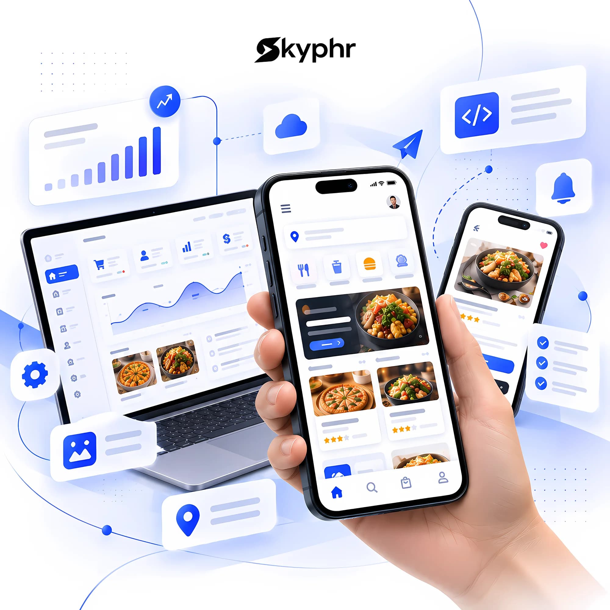 Progressive web app development services hero illustration Progressive web app development services hero illustration