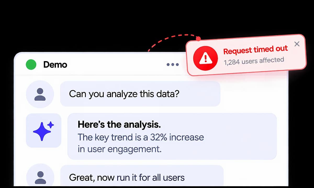 AI chat demo working while production shows a request timed out error AI chat demo working while production shows a request timed out error